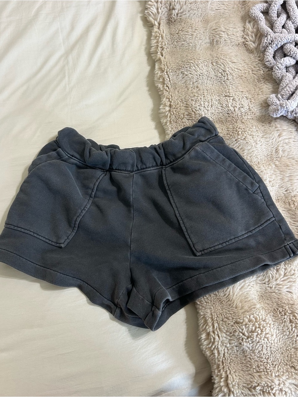 aerie Charcoal Elastic-Waist Athletic Shorts